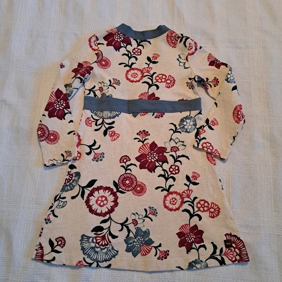 Tea Collection girls size 3 floral dress with light blue trim - Picture 3 of 4